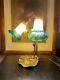 Tyffany Style Collar Lamp Art Nouveau Glass Marmoreen
