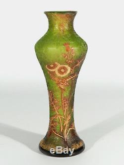 Vallerysthal & Portieux Art Nouveau Vase Glass ° Galle Daum Era