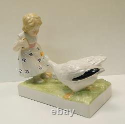 Vase Figurine Child Goose Style Art Deco Art Nouveau Porcelaine Emaux