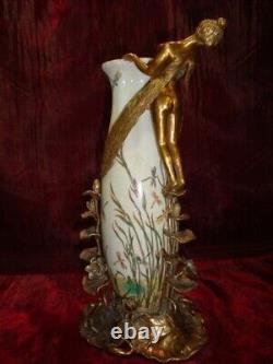 Vase Figurine Frog Elf Fairy Art Deco Art Nouveau Porcelain