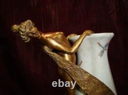Vase Figurine Frog Elf Fairy Art Deco Style Art Nouveau Porcelain