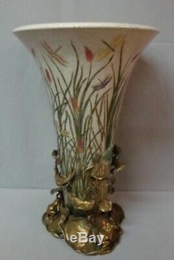Vase Figurine Frog Style Art Deco Art Nouveau Porcelain Bronze