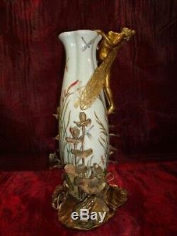 Vase Frog Elf Fee Style Art Deco Art Nouveau Porcelain Bronze