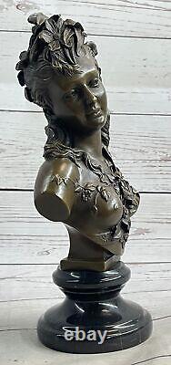 Victorian Maiden Female Bust Statue Art Nouveau Vintage Bronze Deal