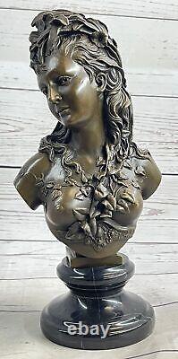 Victorian Maiden Female Bust Statue Art Nouveau Vintage Bronze Deal