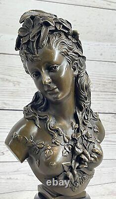 Victorian Maiden Female Bust Statue Art Nouveau Vintage Bronze Deal