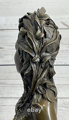 Victorian Maiden Female Bust Statue Art Nouveau Vintage Bronze Deal