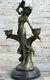 Victorian Or Gilded Bronze Art Nouveau Style Chandelier Candlestick Sculpture