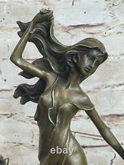 Victorian or Gilded Bronze Art Nouveau Style Chandelier Candlestick Sculpture
