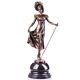 Vintage Art Nouveau Bronze Style Figure Of A Lady With Walking Stick