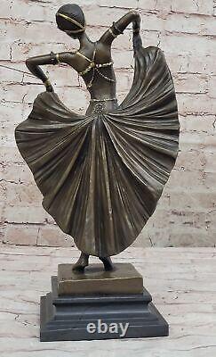 'Vintage Art Nouveau Style Bronze Statue Chiparus Sculpture 'Lost' Cire Décor'
