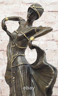 'Vintage Art Nouveau Style Bronze Statue Chiparus Sculpture 'Lost' Cire Décor'