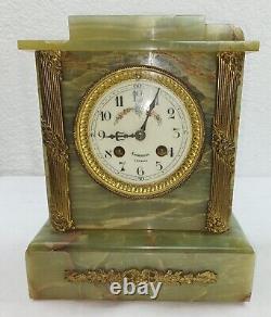 Vintage Clock Lebrun Longwy Style Art Nouveau Rec