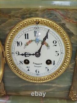 Vintage Clock Lebrun Longwy Style Art Nouveau Rec