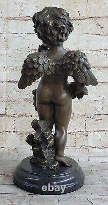 Vintage English Art Style New Bronze Winged Sculpture Signed Moreau