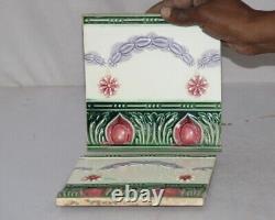 Vintage Japanese Tiles, Decorative Majolica in Art Nouveau Architectural Style