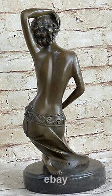 Vintage Style Art Nouveau Deco Bronze Harem Dancer By Milo 1980 Original