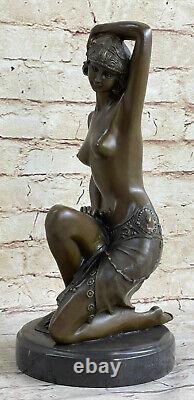 Vintage Style Art Nouveau Deco Bronze Harem Dancer By Milo 1980 Original