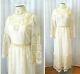 Vintage Wedding Dress Edwardian 1960 Style Dress S M 34 Bust Art New Crochet