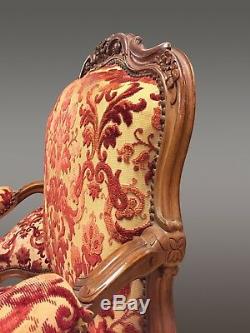 Walnut Room 4 Chairs 1 Sofa Louis XV Style