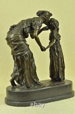 Western Pure Bronze Marble Mother Kids March Art Style New Sculpture Art