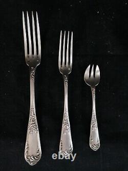 White Metal 84 Rococo/Art Nouveau Style Cutlery Set