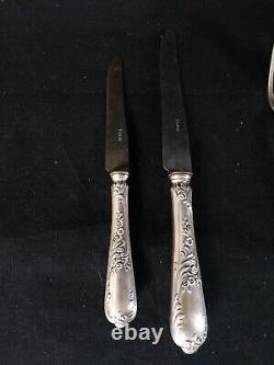 White Metal 84 Rococo/Art Nouveau Style Cutlery Set
