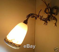 @ Wonderful Lamp In Bronze Louis XVI Style With Tulip Pate Glass Signed