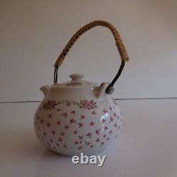Yves Rocher 1980 Ceramic Stoneware Tea Service Flower Art Nouveau Style France Decor