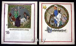 1912 Livre pour Enfants Manuskript Manuscrit Style Art Nouveau Manuscrit Conte