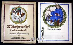 1912 Livre pour Enfants Manuskript Manuscrit Style Art Nouveau Manuscrit Conte