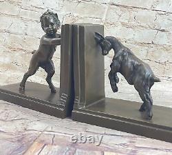 2 Serre-Livre Deco Livre Embouts Style Art Nouveau Bronze Sculpture Fonte Figure