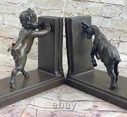 2 Serre-Livre Deco Livre Embouts Style Art Nouveau Bronze Sculpture Fonte Figure