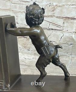 2 Serre-Livre Deco Livre Embouts Style Art Nouveau Bronze Sculpture Fonte Figure