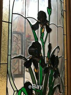 2 paires de vitraux style 1900 art nouveau