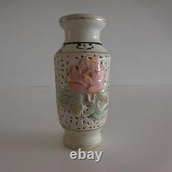 2 vases soliflores céramique porcelaine style art nouveau Asie Chine Japon