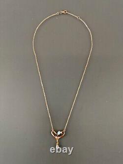 9906073 925er Argent Doré Collier de Style Art Nouveau Opale Perle