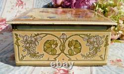 ANCIENNE BOITE glaçoïde décor Art Nouveau style Mucha vers 1900