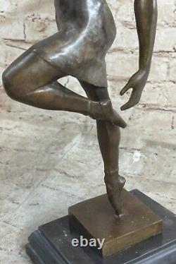 Aldo Vitaleh Original Style Art Nouveau Drapeau Danseuse Bronze Sculpture