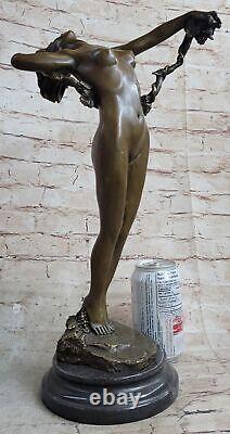 Américain Style Art Nouveau Bronze Sculpture The par Harriet Frishmuth Figure Nu