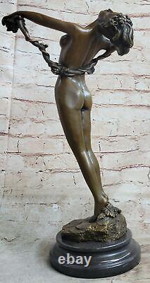 Américain Style Art Nouveau Bronze Sculpture The par Harriet Frishmuth Nu Statue