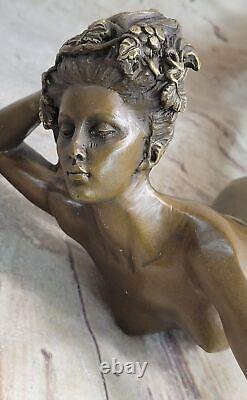 Américain Style Art Nouveau Bronze Sculpture The par Harriet Frishmuth Nu Statue