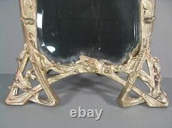 Ancien Psyché De Table Style Art Nouveau Miroir A Poser En Bronze Époque 1900