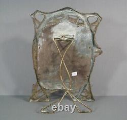 Ancien Psyché De Table Style Art Nouveau Miroir A Poser En Bronze Époque 1900