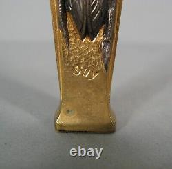 Ancien Sceau A Cacheter Style Art Nouveau Cachet Bronze Décor Cigale Signé Guy