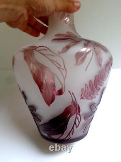 Ancien Vase Epoque Art Nouveau Grave A L Acide Style Le Verre Francais Antiquite