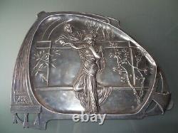Ancien plat en métal argenté signé WMF style Jugendstil art nouveau 1890 1919