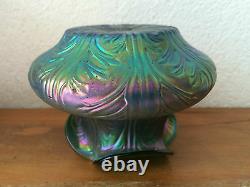 Ancien vase coupe EN VERRE IRISE 1900 ART NOUVEAU JUGENDSTIL style LOETZ TIFFANY