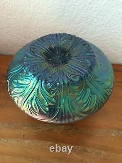 Ancien vase coupe EN VERRE IRISE 1900 ART NOUVEAU JUGENDSTIL style LOETZ TIFFANY