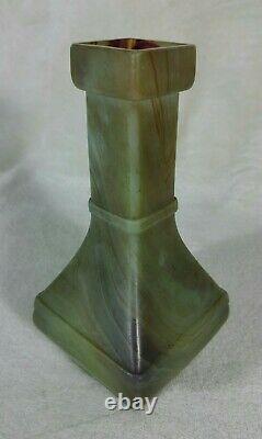 Ancien vase en verre SÈVRES L& F Style pierre dure Jade Art-nouveau Fin XIXe